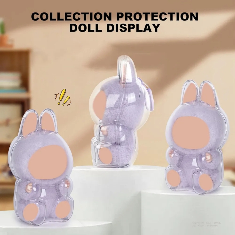 Protective Case Compatible LABUBU Have a Seat Crystal-Clear Hard Display Sitting - Picture 9 of 13